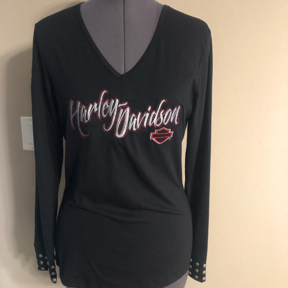 Women’s Harley Davidson Moto long sleeve edgy stud